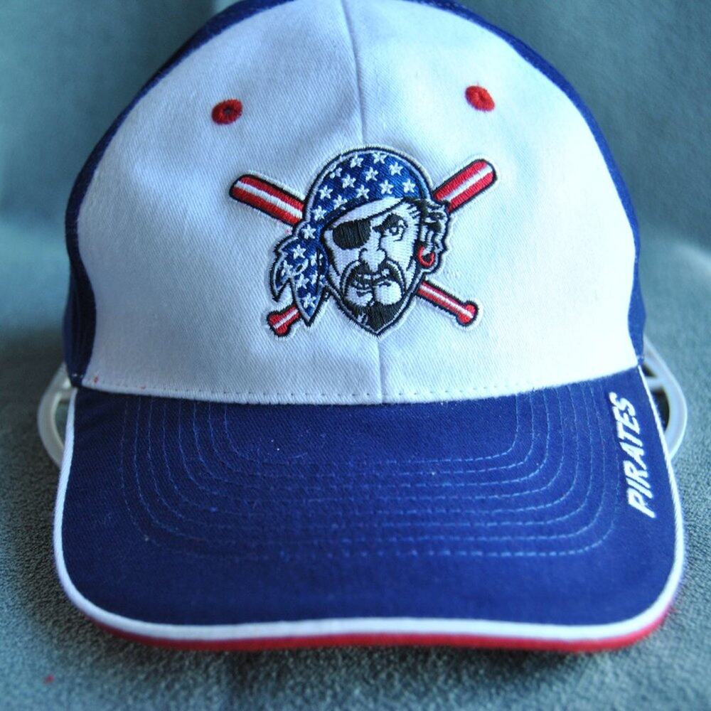 Pittsburgh Pirate Patriotic Red, White, & Blue Hat w/ Adjustable Velcro Hat